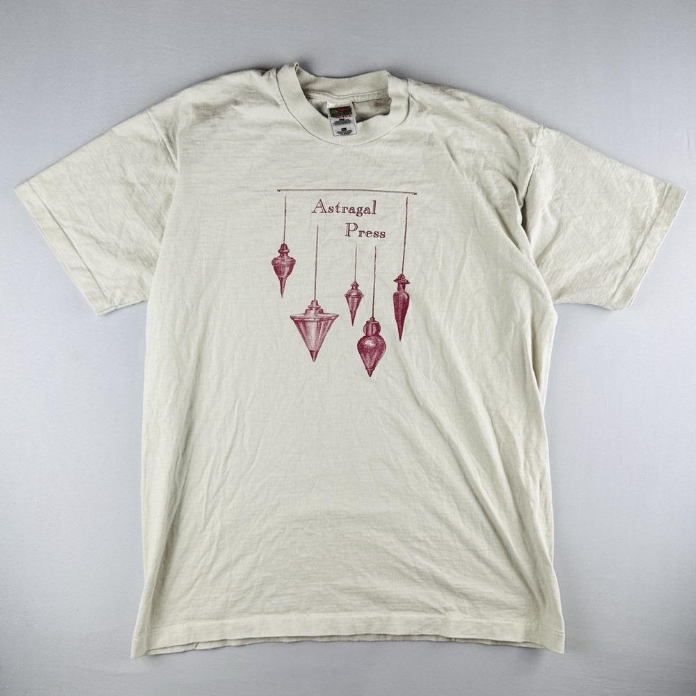 Vintage 90s Astragal Press Tee Book Publisher Pendulum Single Stitch Cream XL